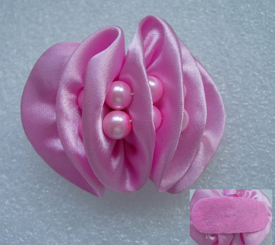 SB174 3D Bow Satin Bead Jewelry Motif Pink Hairdress Shoes *2