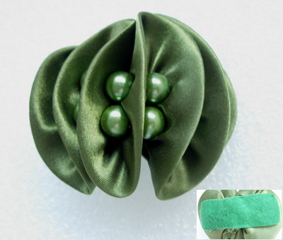 SB175 3D Bow Satin Bead Jewelry Motif Navy Green Hairdress *2