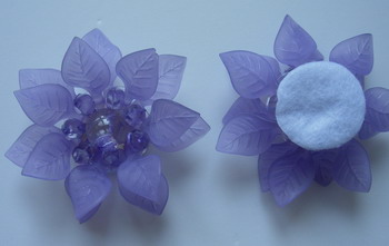 SB191 Acrylic Petals Flower Jewelry Brooch Pin Lavender 4pcs