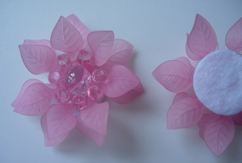 SB192 Acrylic Petals Flower Jewelry Brooch Pin Pink 4pcs