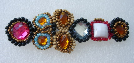 SB200 Vintage O-Rings Gemstones Beaded Jewelry Applique Craft