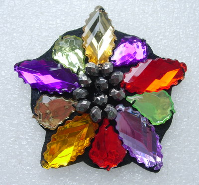 SB213 MULTICOLOR STAR Lucite Rhinestone Beaded Jewelry Applique