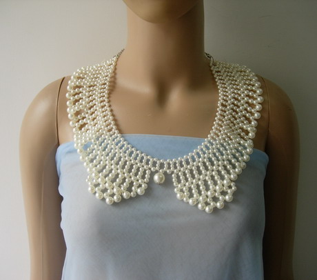 SB267 Pearl Beads Woven Collar Necklace Jewelry Fashion