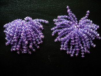 SB36 Fringed Beaded Applique Shoes Motif Hair Craft Purple 2pcs - Click Image to Close