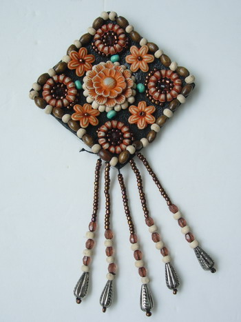 SB94 Tribal Flowers Beaded Applique Handmade Craft SB94 Tribal Flowers Beaded Applique Handmade Craft