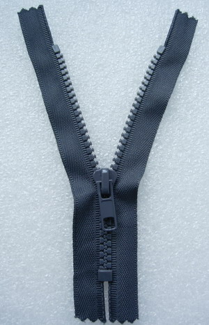 ZP02 13cm Zipper Plastic Grey 5pcs