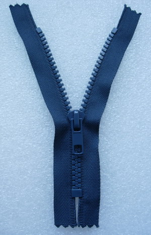 ZP08 13cm Zipper Plastic Bluegrey 5pcs - Click Image to Close