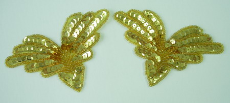 SY10 Sequin Applique Multi V Gold 2pcs SY10 Sequin Applique Multi V Gold 2pcs