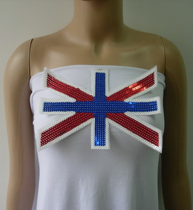 SY167 Trendy UK England Flag Sequined Applique Patch Iron On