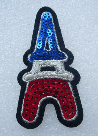 SY173 Paris Eiffel Tower Sequined Applique Trendy Motif