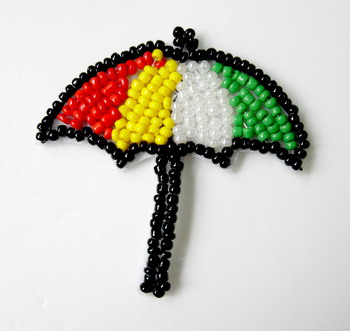 SY73 Multicolor Umbrella Bead Applique Motif - Click Image to Close