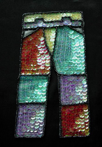 SY76 Colorful Jeans Pants Sequin Applique - Click Image to Close