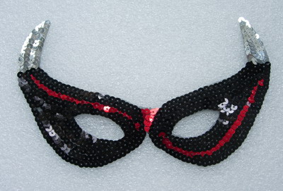 XM14 Sequins Eyes Mask Applique Motif Black - Click Image to Close