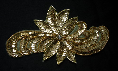 HP02 Gold Sequin Bead Applique for Hip Belt Belly Dance HP02 Gold Sequin Bead Applique for Hip Belt Belly Dance
