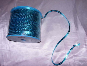 SP05 6mm Aque Blue Sequin Spool String Flat Sequin 100yards