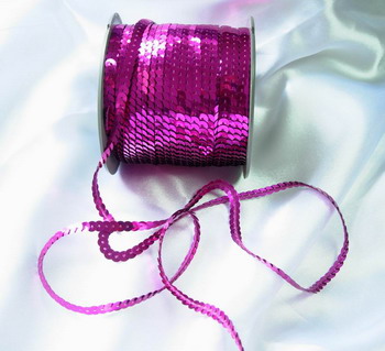 SP06 6mm Fuchsia Sequin Spool String Flat Sequin 100yards