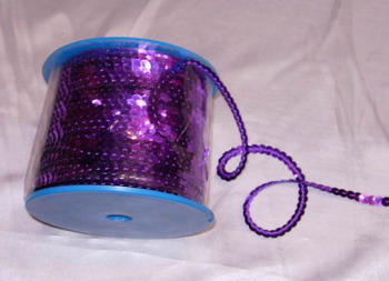 SP07 6mm Purple Sequin Spool String Flat Sequin 100yards - Click Image to Close