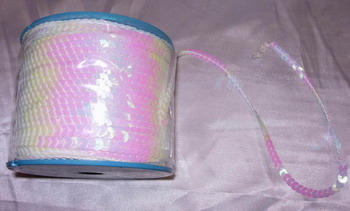 SP13 6mm White Iris Sequin Spool String Flat Sequin 100yards - Click Image to Close