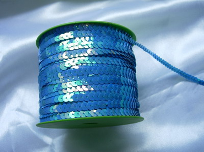 SP14 6mm Blue Iris Sequin Spool String Flat Sequin 100yards