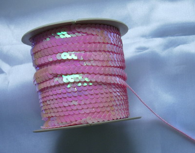 SP16 6mm Pink Iris Sequin Spool String Flat Sequin 100yards - Click Image to Close