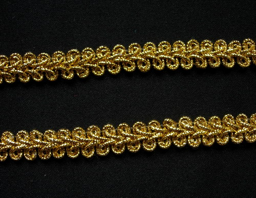 GB01-5 3/8" Metallic Gold Trim Gimp Braid Lace Edge 10yards - Click Image to Close