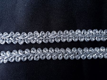 GB01-6 3/8" Metallic Silver Trim Gimp Braid Lace Edge 10yards