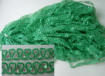 GB07 1/2" Green Knitted Trimming Gimp Braid Edge Doll/Tutu 10y GB07 1/2" Green Knitted Trimming Gimp Braid Edge Doll/Tutu 10y