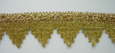 GB33 1.5" Metallic Gold Gimp Trim Pyramid 5y