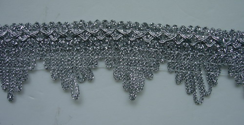 GB34 1.5" Metallic Silver Gimp Trim Pyramid 5y - Click Image to Close