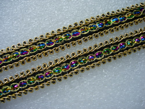 GB54-2 1/2" Gold Multicolor Metallic Braided Gimp Trim Edging10y