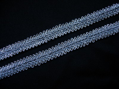 GB60 1/2" Metallic Silver Trim Gimp Braid Lace Edging 10y