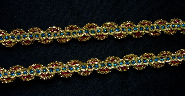 GB84 1/2" WAVE Multicolor Trimming Braided Gimp Lace Edge 10y