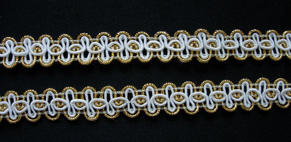 GB85 1/2" Gold Cream Trimming Cord Braided Gimp Lace Edge 10y GB85 1/2" Gold Cream Trimming Cord Braided Gimp Lace Edge 10y
