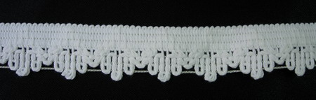 OT20 1" Wide Cotton Venise Lace Edge Trim White 10YDS - Click Image to Close