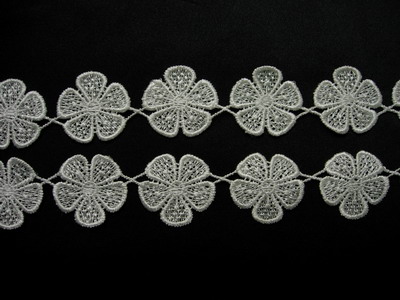 OT27-2 1 3/8" Petals Flowers Venise Venice Lace Cream 1yd OT27-2 1 3/8" Petals Flowers Venise Venice Lace Cream 1yd