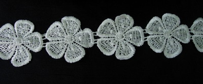 OT27 Petals Flowers Venise Venice Lace Trim Sewing Cream 1yd OT27 Petals Flowers Venise Venice Lace Trim Sewing Cream 1yd