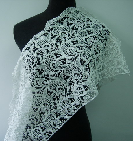 OT72 11" Wide Leaves Floral Venise Venice Lace Fabric Cream 1y OT72 11" Wide Leaves Floral Venise Venice Lace Fabric Cream 1y