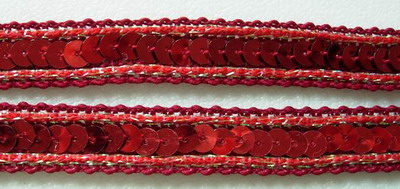 ST03 1/2" Red Sequin Trim Gimp Braid Lace 10yds ST03 1/2" Red Sequin Trim Gimp Braid Lace 10yds