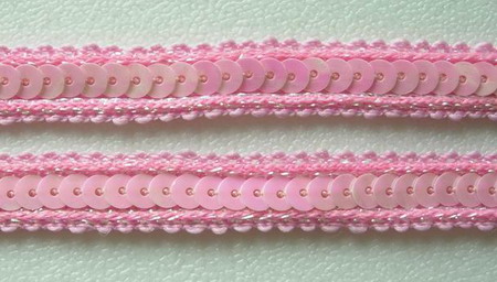 ST04 1/2" Pink Iris Sequin Trim Gimp Braid Lace 10yds