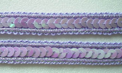 ST06 1/2" Lavender Sequin Trim Gimp Braid Lace 7yds ST06 1/2" Lavender Sequin Trim Gimp Braid Lace 7yds