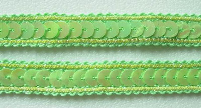ST07 1/2" Green Iris Sequin Trim Gimp Braid Lace 10yds ST07 1/2" Green Iris Sequin Trim Gimp Braid Lace 10yds