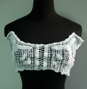 VY27 Cotton Crochet Necklice Yoke White Applique - Click Image to Close