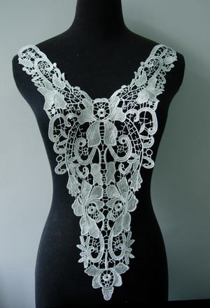 VY47 Huge Vintage Floral Bodice Lace Venice Venise Applique - Click Image to Close