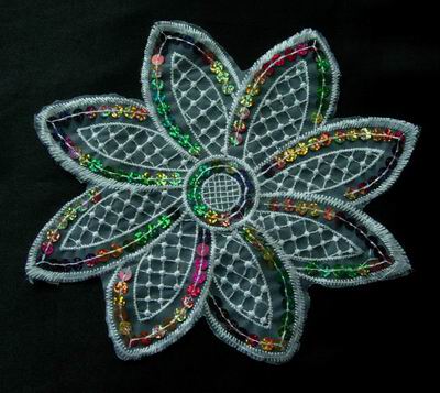 VF23 Venice Sequin Applique Multicolor Octagon Petals Flower VF23 Venice Sequin Applique Multicolor Octagon Petals Flower