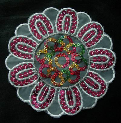 VF22 2pcs Sunflower Venice Applique Multicolor Hologram Sequined