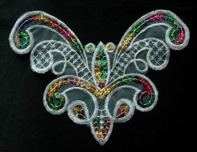 VF24 2pcs Venice Sequin Applique Multicolor Fleur De Lis VF24 2pcs Venice Sequin Applique Multicolor Fleur De Lis