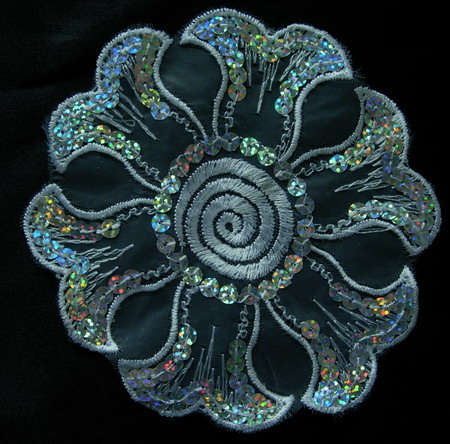 VF65 Venice Applique Petal Flower Hologram Sequin 2pcs