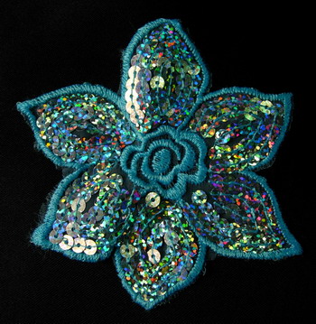 VF06-3 Aqua Petals Flower Venise Venice Applique 2pcs VF06-3 Aqua Petals Flower Venise Venice Applique 2pcs