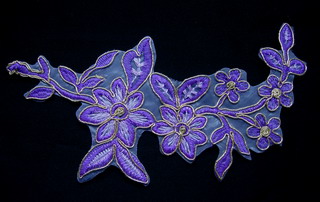 VF162 Purple Tone Tree Floral Leaves Trimming Applique - Click Image to Close