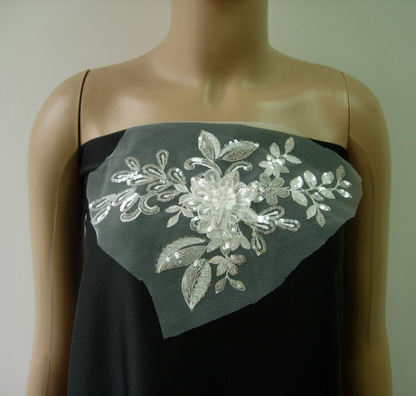VF203-2 Silver Layered Floral Flower Sequin Embroidery Applique VF203-2 Silver Layered Floral Flower Sequin Embroidery Applique